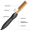 Image of Hair straightener with labeled parts on a white background