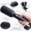 Image of Hair straightening brush with features highlighted on a white background
