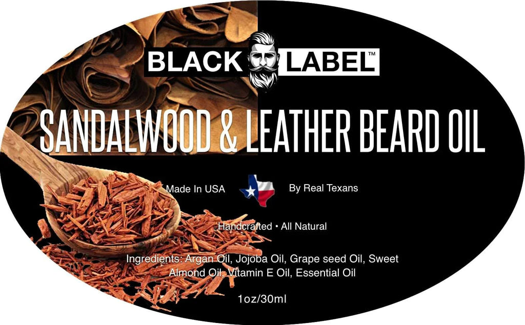 Sandalwood Leather Beard Oil - Blacklabel Beard Company