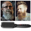 Image of Advertisement for a beard comb with two men featuring styled beards and a close-up of the comb.