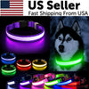 Image of LED Adjustable Dog Collar Blinking Flashing Light Up Glow Pets Safety Waterproof