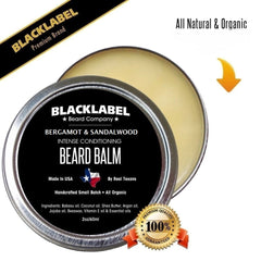 Bergamot & Sandalwood Beard Balm, Best Beard Conditioner & Styling Pomade - Blacklabel Beard Company