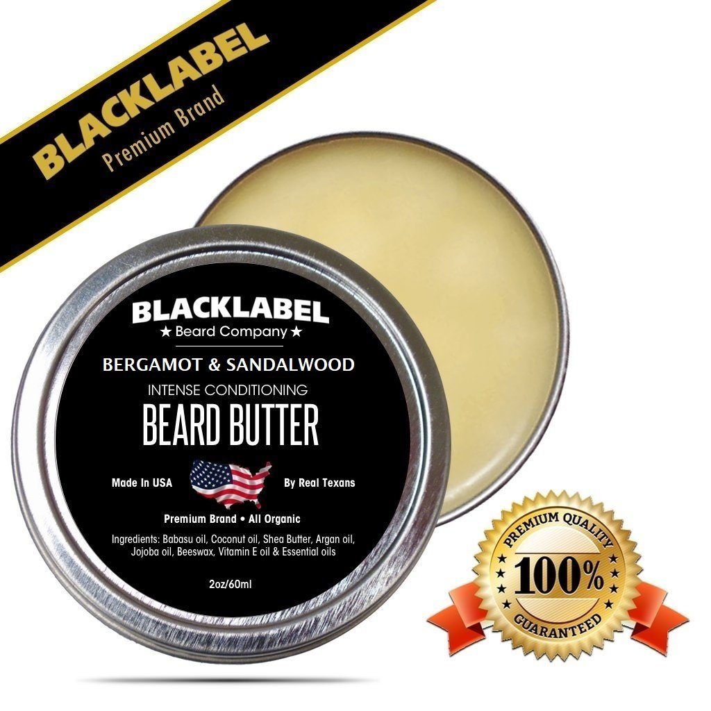 Bergamot & Sandalwood Beard Butter, Best Beard Conditioner & Beard Softener - Blacklabel Beard Company