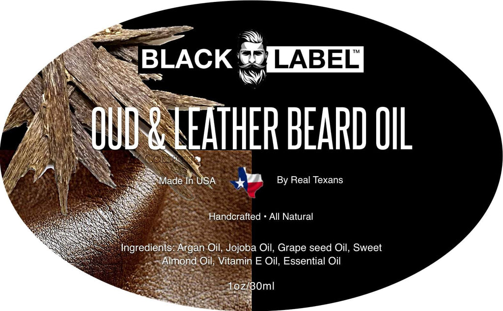 Leather & Agarwood Beard Oil Best Beard Oil & Beard Conditioner - Blacklabel Beard Company