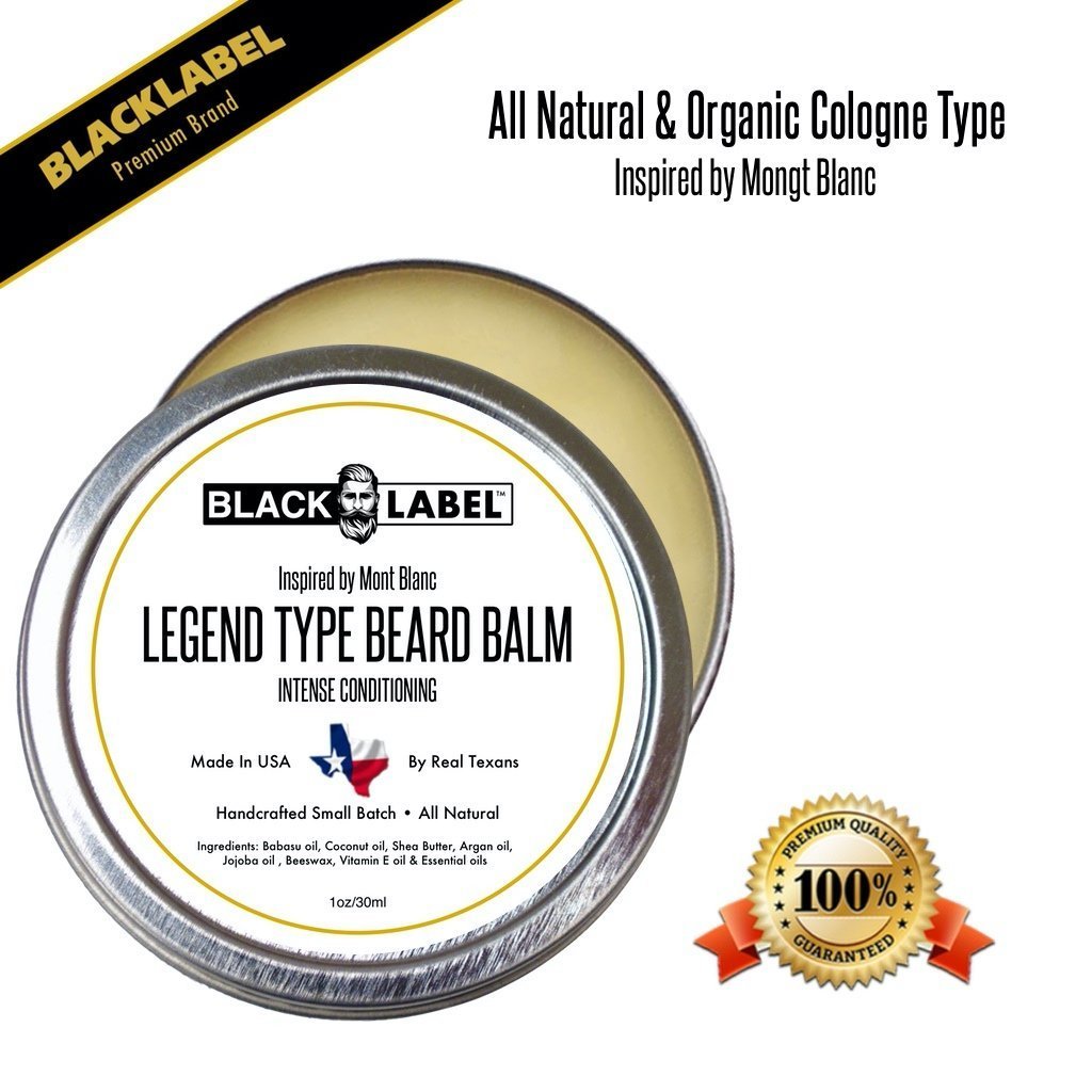 Legend by Monte Blanc Beard Balm, Cologne Type Beard Conditioner & Styling Pomade - Blacklabel Beard Company