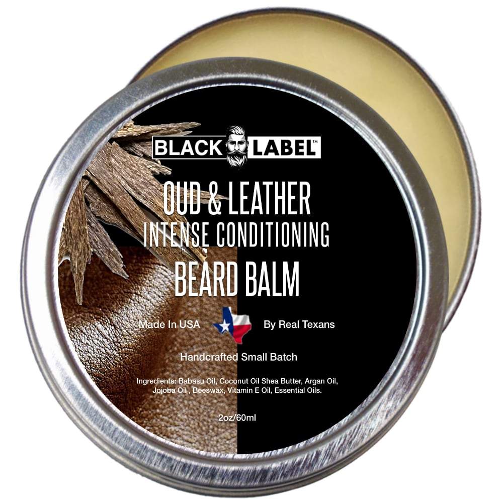 Oud & Leather Beard Balm, Best Beard Conditioner & Styling Pomade - Blacklabel Beard Company