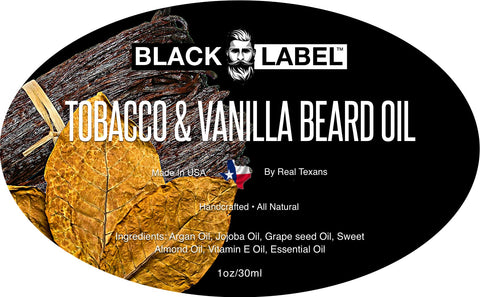 Tobacco Vanilla Beard Oil Best Beard Conditioner Beard Softener - Blacklabel Beard Company